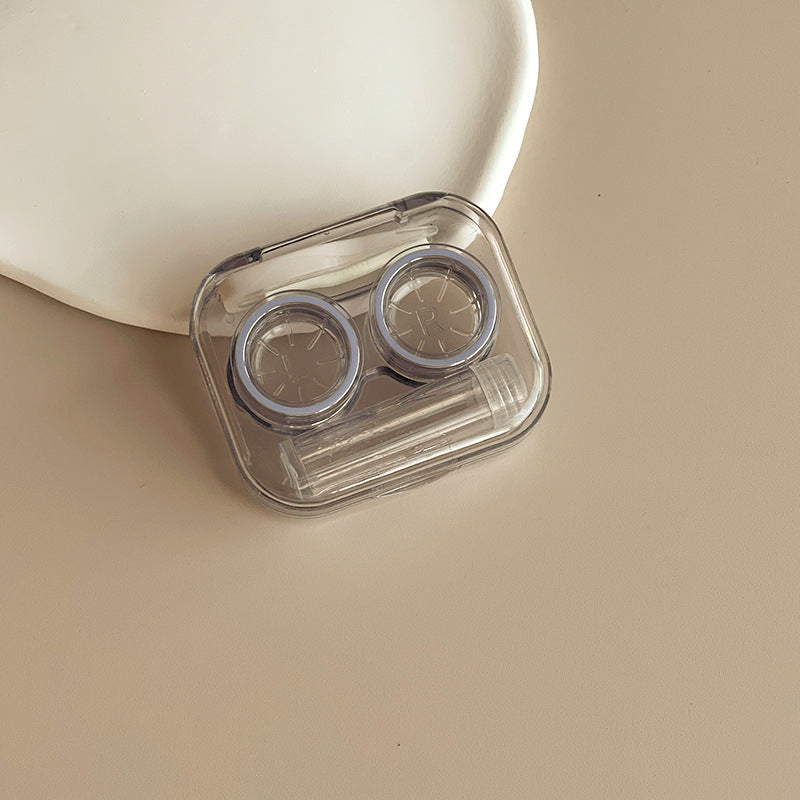 With Bottle Integrated Screw-Free Cap Colored Contact Lens Case