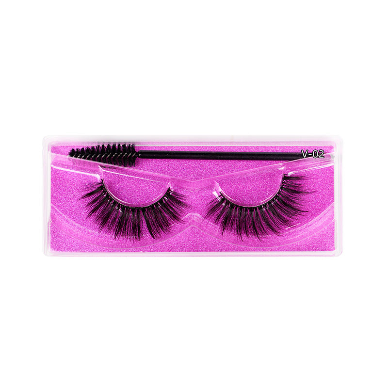 3D Thick False Eyelashes 1 Pair V Series Piece Mink Hair Eyelashes