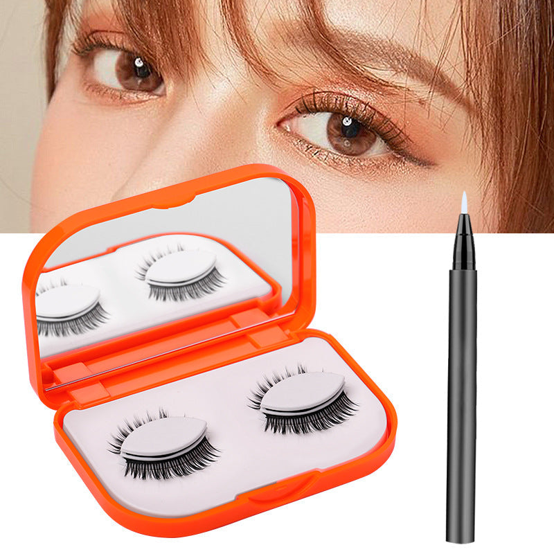 New Eye-Shaped Support Little Devil Self-Adhesive False Eyelashes Natural Piece Mink Hair Eyelashes