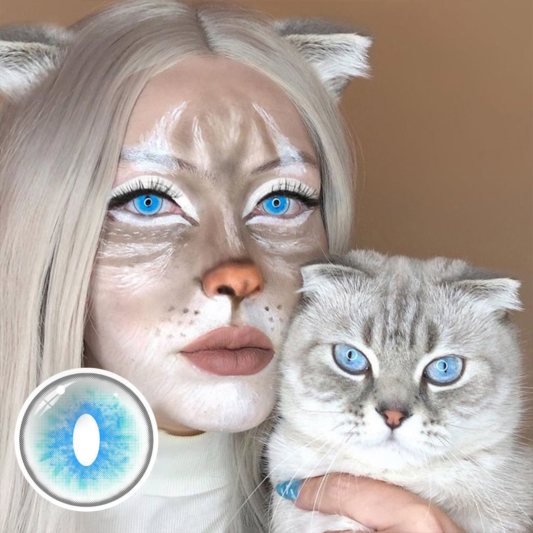 Cosplay Ragdoll Cat Blue Coloured Contact Lenses