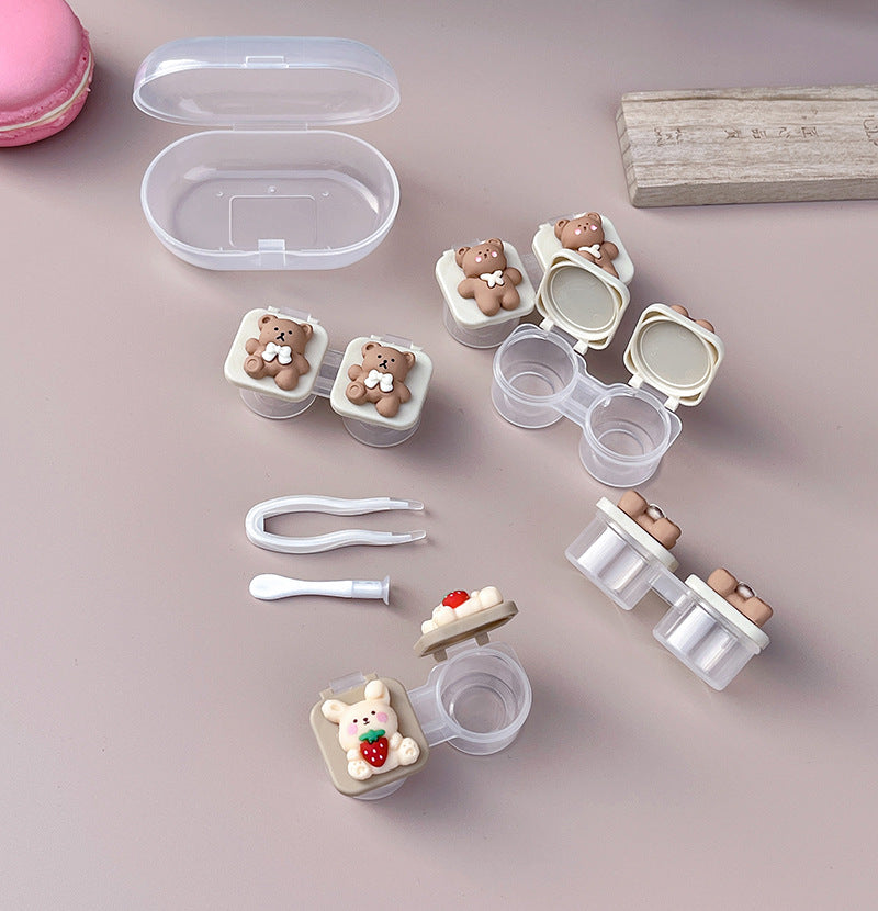 Cute Bear Colored Contact Lens Case