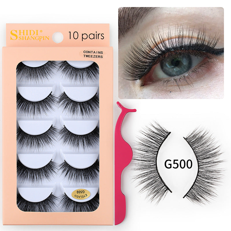 3D Cat Eye 10 Piece Mink Hair Eyelashes