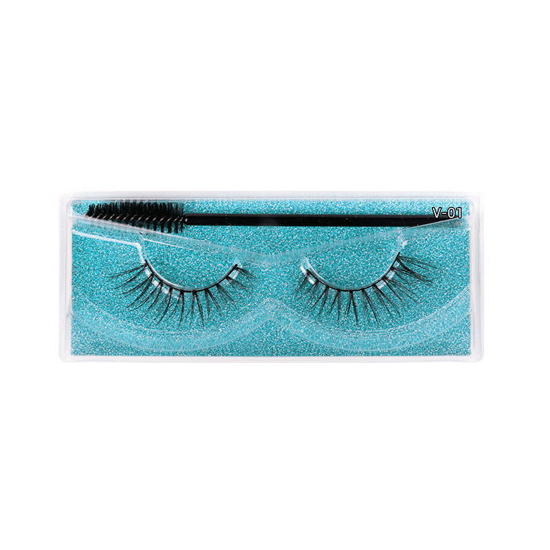 3D Thick False Eyelashes 1 Pair V Series Piece Mink Hair Eyelashes