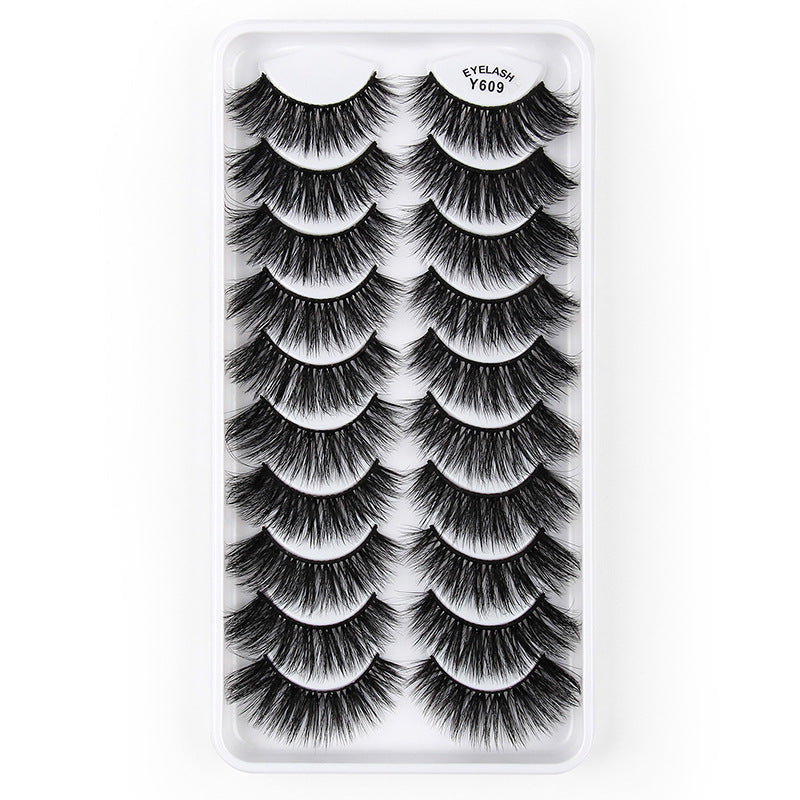 3D European and American Cat Eye 10 Piece Mink Hair Eyelashes