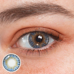 New 3-Tone Sky Blue Prescription Coloured Contact Lenses