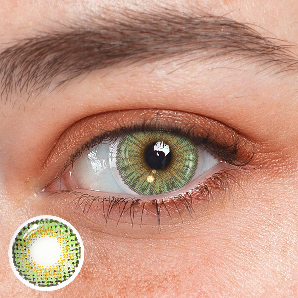 New 3-Tone Green Prescription Coloured Contact Lenses