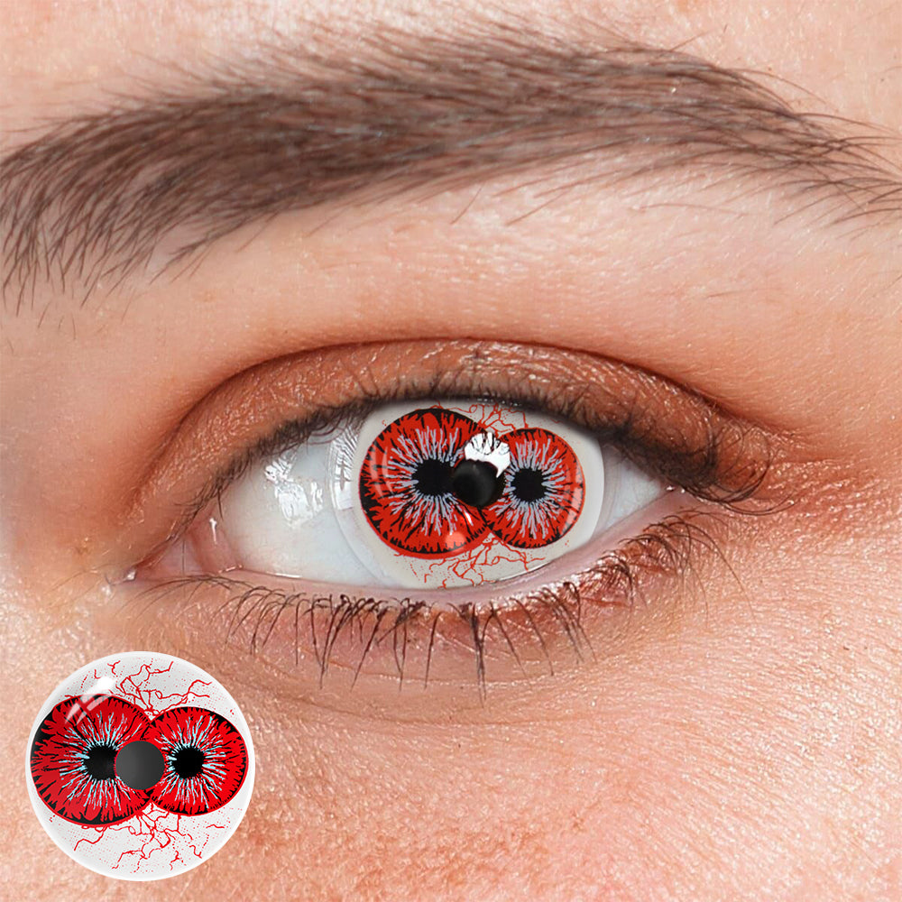 Cosplay Twin Abyss Eyes Red Coloured Contact Lenses