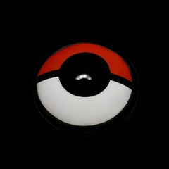 Cosplay Pokeball Clear Red Coloured Contact Lenses