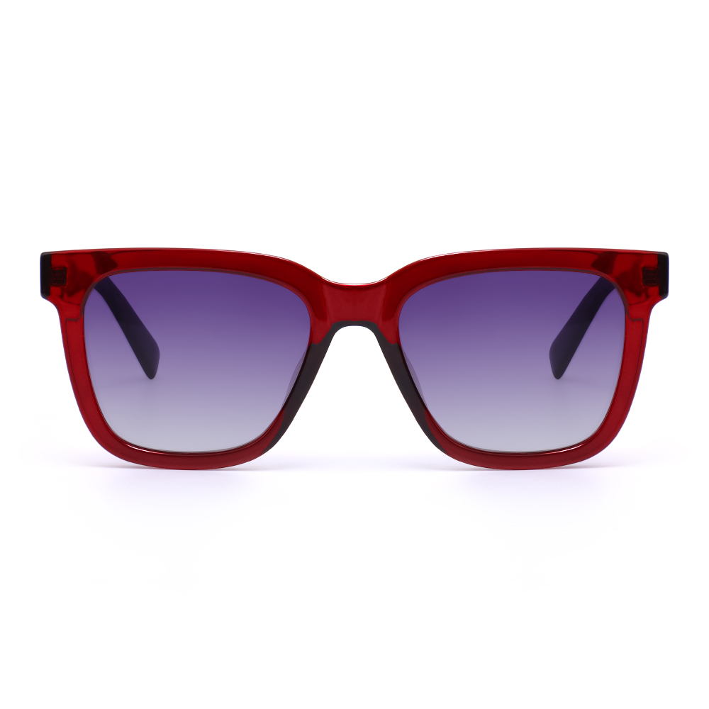 Emmanuel Retro Square Red Sunglasses