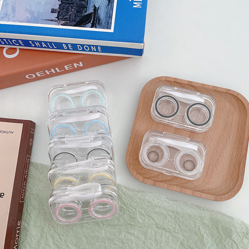 Transparent Ins Style Simple and Compact Colored Contact Lens Case