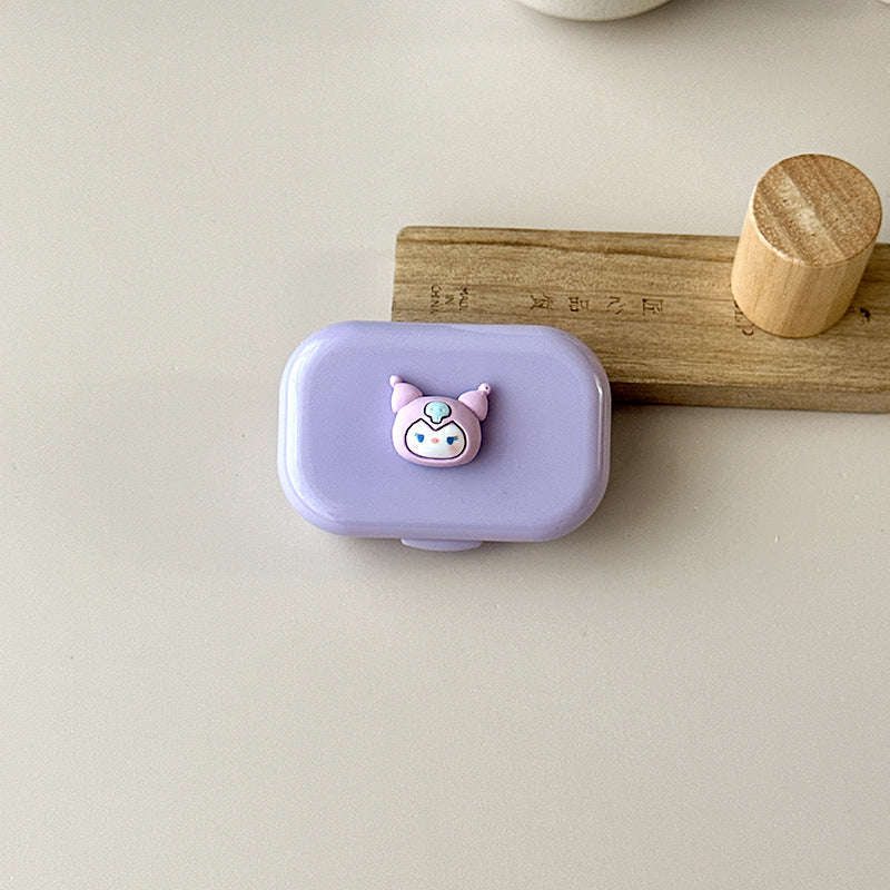 Small Portable Puppy Colored Contact Lens Case