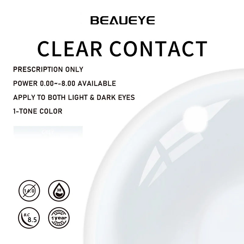 BEAUEYE Tiffany Prescription Clear Contact Lenses