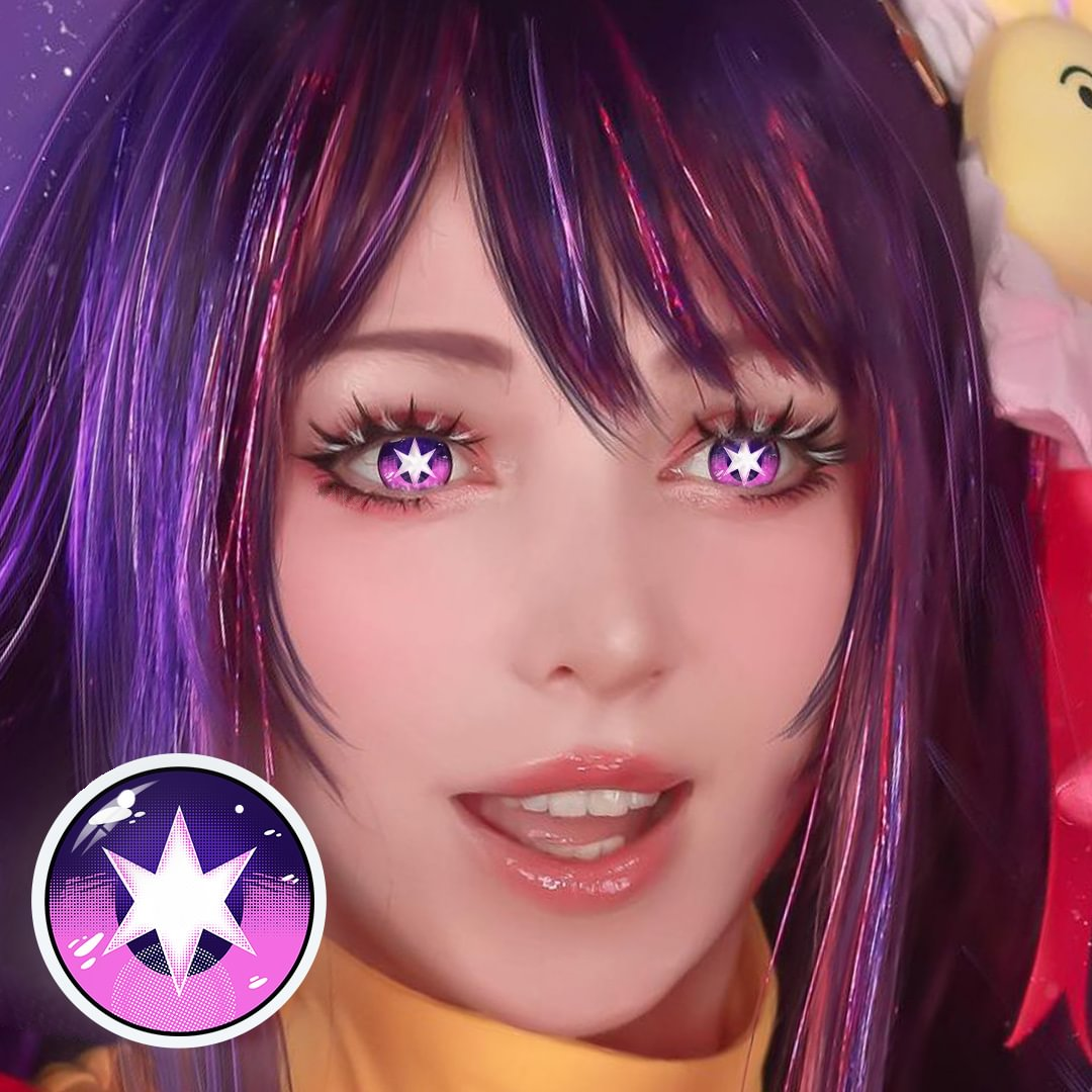 Cosplay Oshi No Ko Hoshino Ai Violet Coloured Contact Lenses