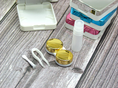 Electroplated Square Multicolor Colored Contact Lens Case