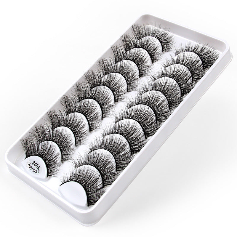 3D European and American Cat Eye 10 Piece Mink Hair Eyelashes