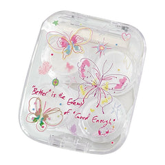 Transparent Butterfly Colored Contact Lens Case