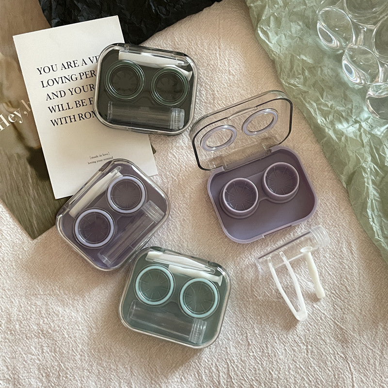 Ins Transparent Mini and Simple Colored Contact Lens Case