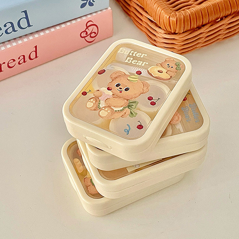 Cute Butter Bear Colored Contact Lens Case