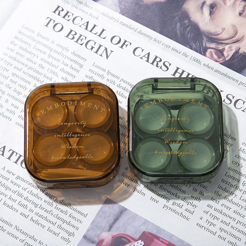 Green Brown Colored Contact Lens Case