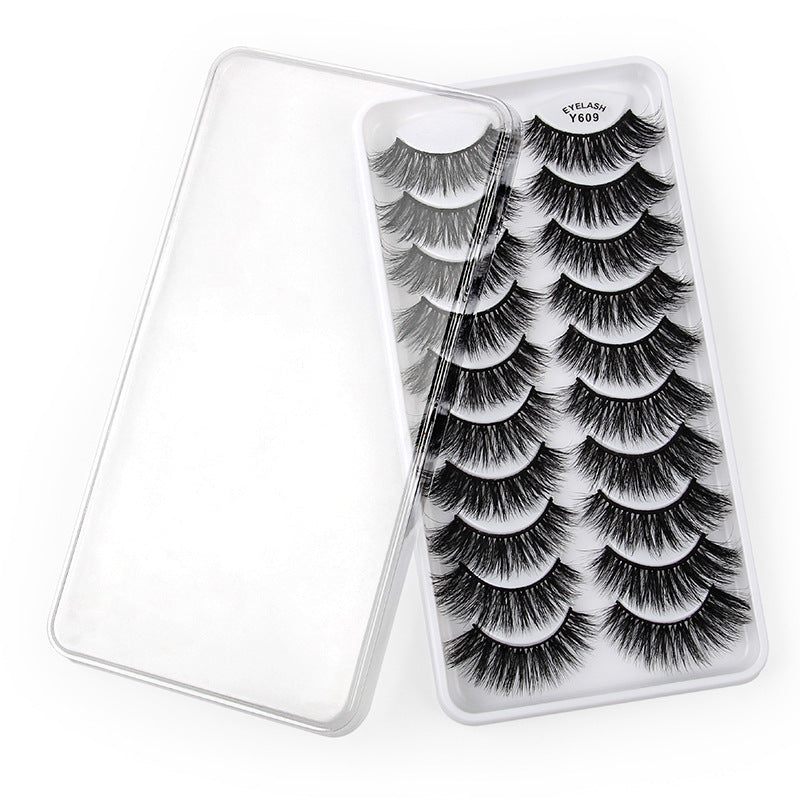 3D European and American Cat Eye 10 Piece Mink Hair Eyelashes