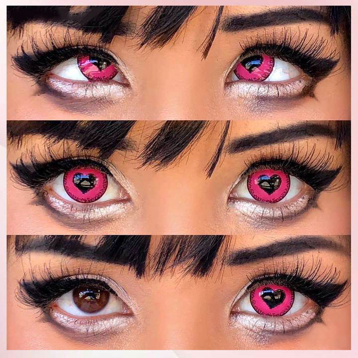 Halloween Starry Sky Anime Yandere Pink Coloured Contact Lenses