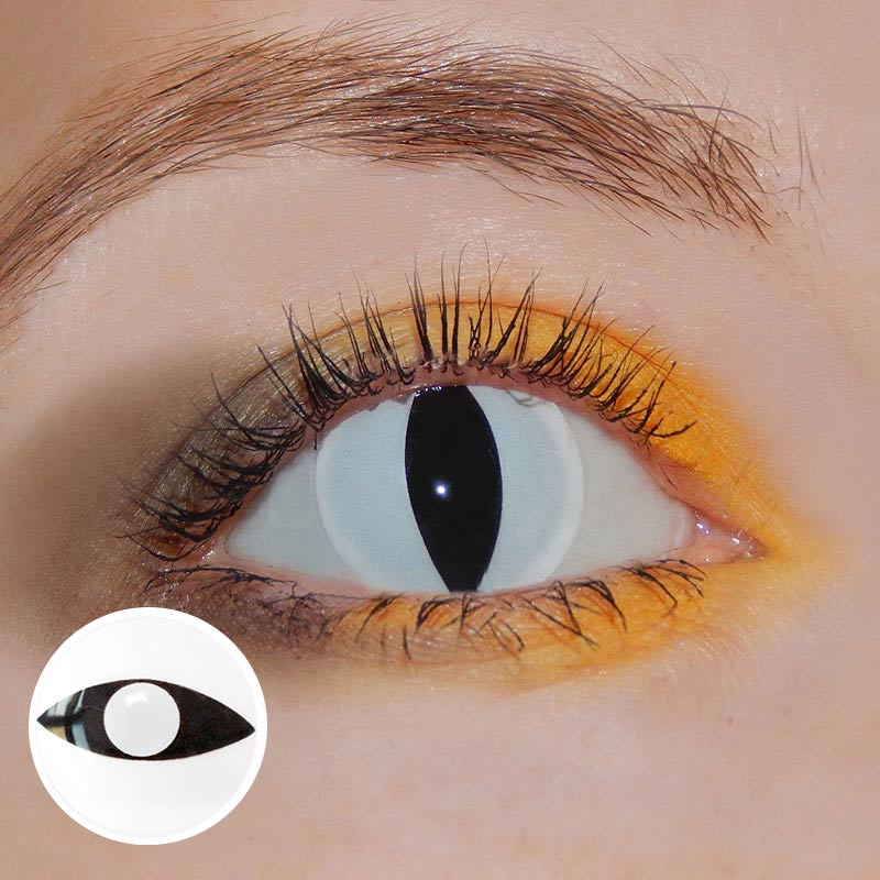 Halloween White Cat Eye Coloured Contact Lenses