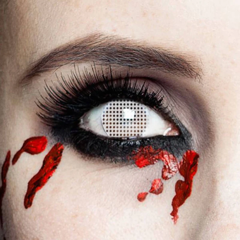 Halloween White Mesh Coloured Contact Lenses