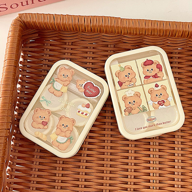 Cute Butter Bear Colored Contact Lens Case