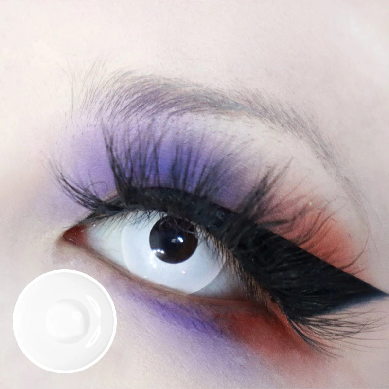 Halloween White block Prescription Coloured Contact Lenses