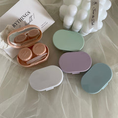 Cream Colored Contact Lens Case