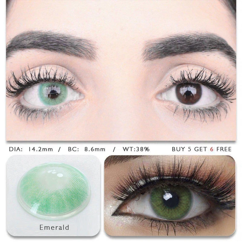 Hidrocor Emerald Green Prescription Coloured Contact Lenses