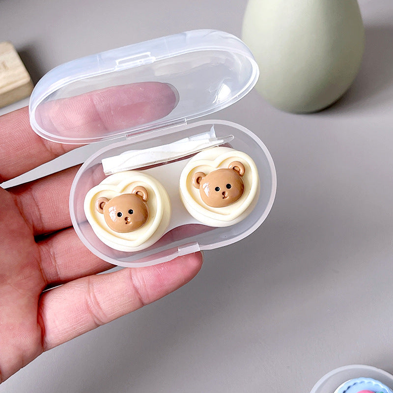 Small Fresh Bear Rabbit Colored Contact Lens Case