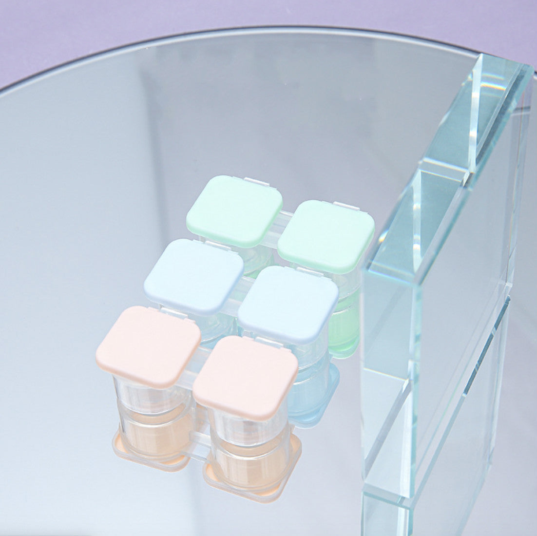 Portable flip cover Multicolor Colored Contact Lens Case