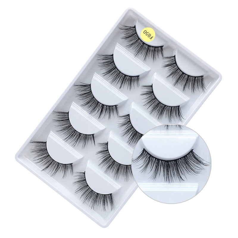 False Eyelashes Natural Thick 5 Pairs Mixed EyelashesPiece Mink Hair Eyelashes