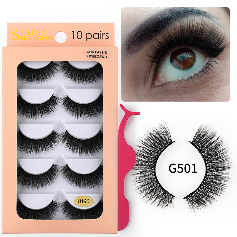 3D Cat Eye 10 Piece Mink Hair Eyelashes