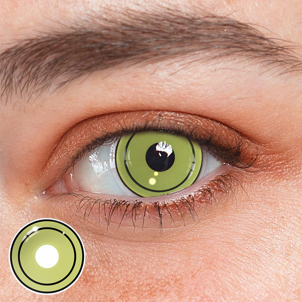 Cosplay Circle Line Black Green Coloured Contact Lenses