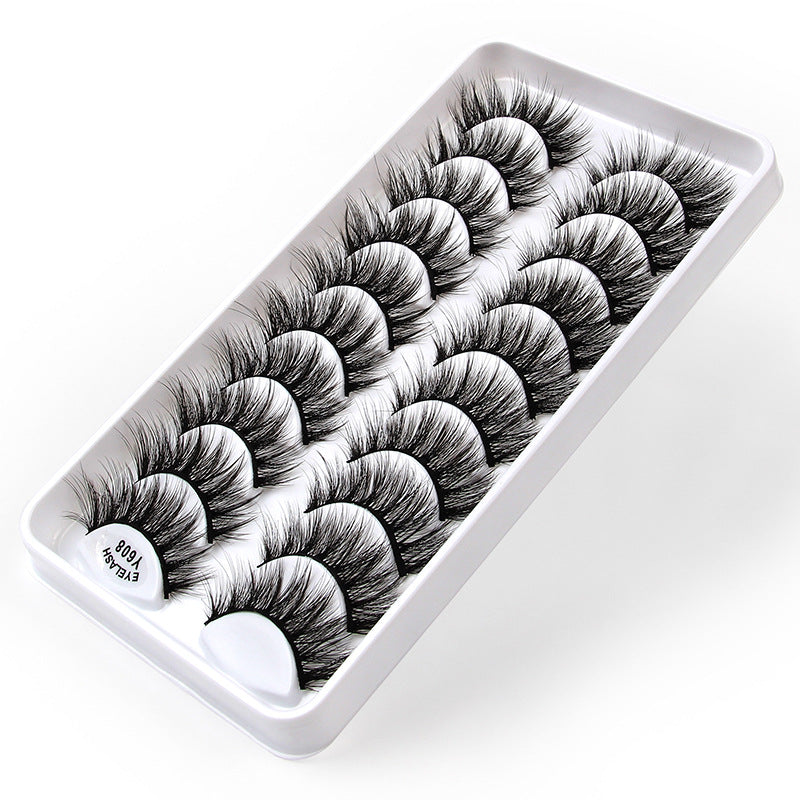 3D European and American Cat Eye 10 Piece Mink Hair Eyelashes