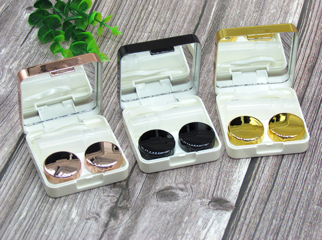 Electroplated Square Multicolor Colored Contact Lens Case