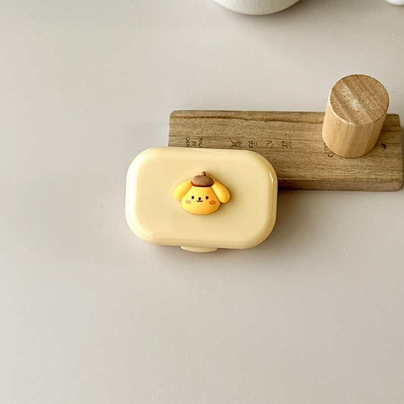 Small Portable Puppy Colored Contact Lens Case