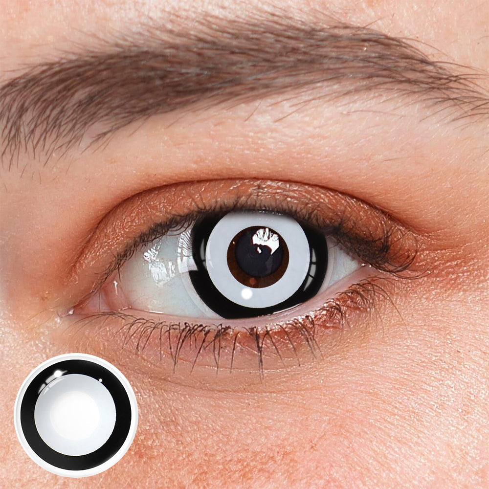 Cosplay Circle Line Black White Coloured Contact Lenses