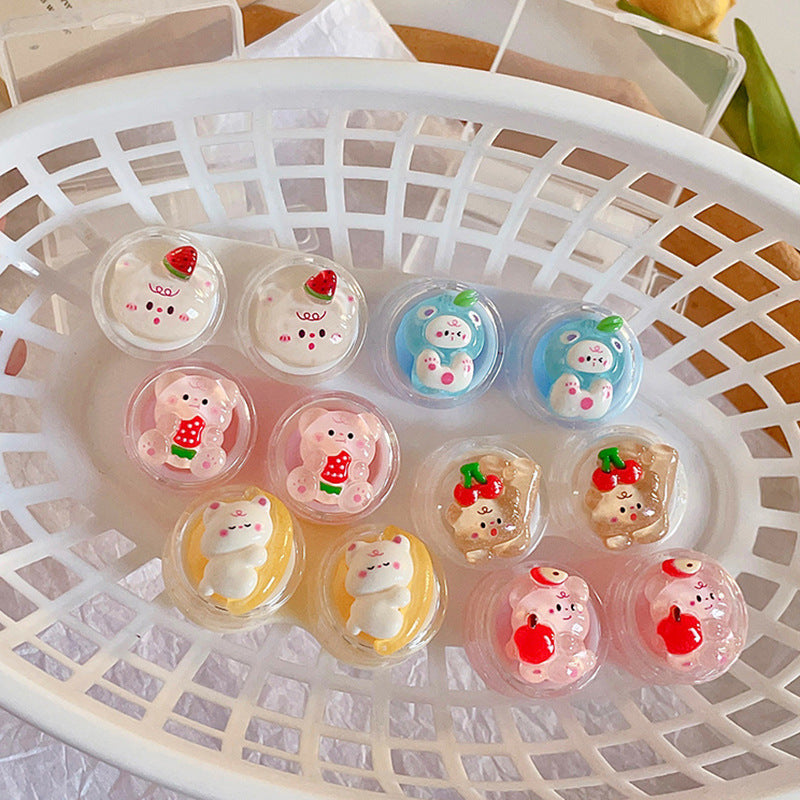 Fruit Little Bear Colored Contact Lens Case