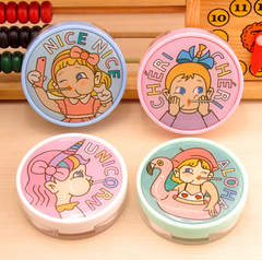 Cute Girl Multicolor Colored Contact Lens Case