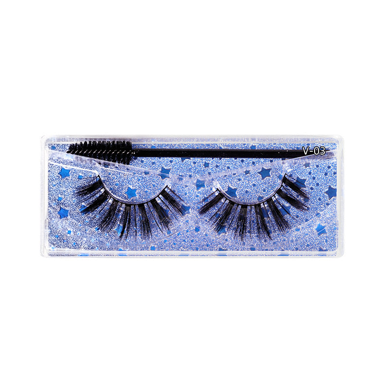 3D Thick False Eyelashes 1 Pair V Series Piece Mink Hair Eyelashes