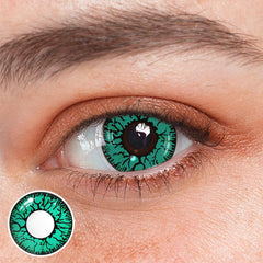 Cosplay Crack Green Coloured Contact Lenses