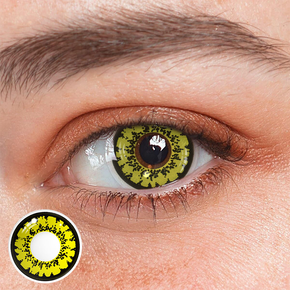 Cosplay Queen Yellow Prescription Coloured Contact Lenses