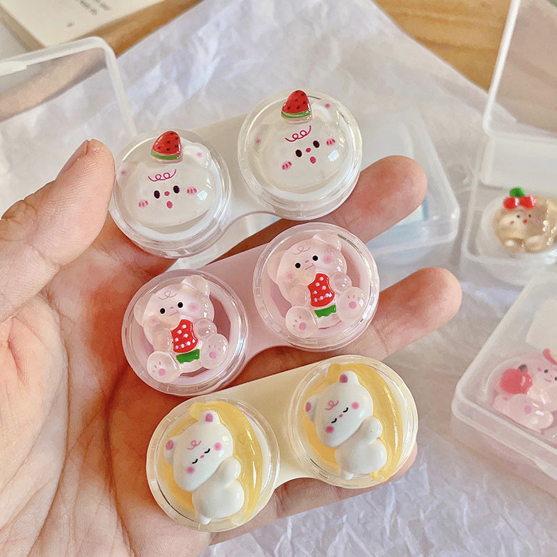 Fruit Little Bear Colored Contact Lens Case