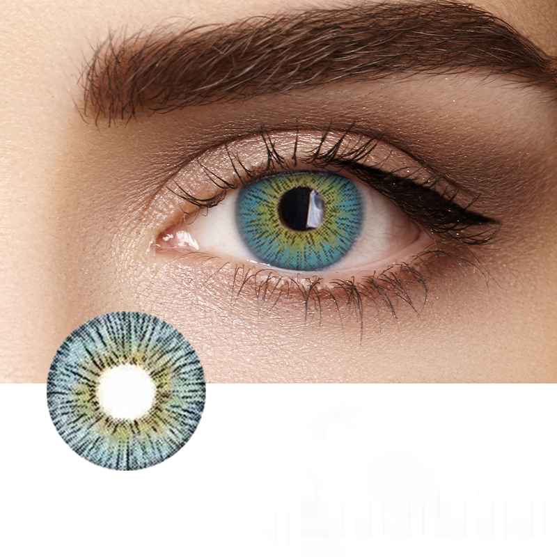 Retro Marble Blue Contact Lenses