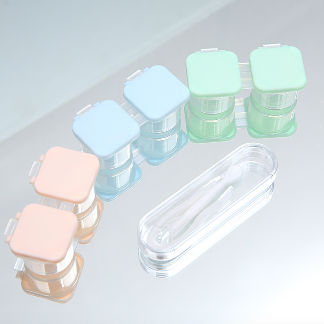 Portable flip cover Multicolor Colored Contact Lens Case