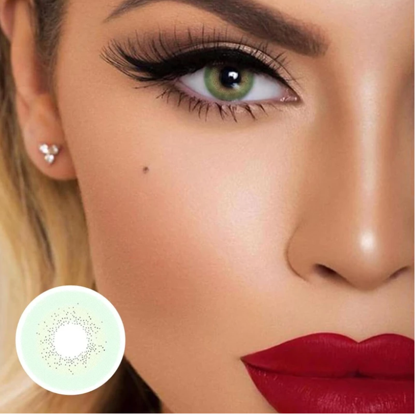 Olivia  Mentha Green Coloured Contact Lenses