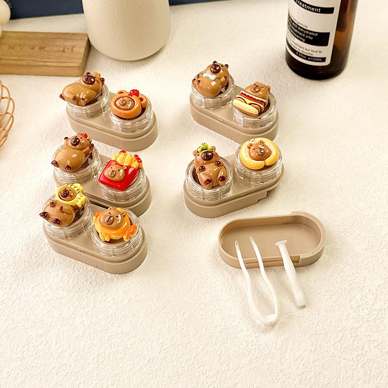 Milk Coffee Colored Contact Lens Case